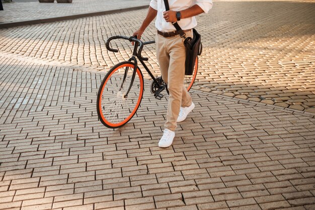 Cropped picture of young african handsome man