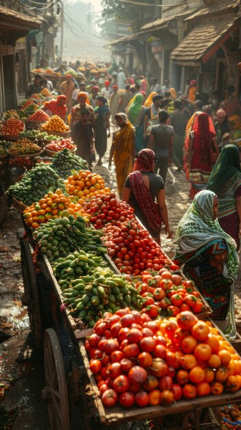 Crowded scene  indian city