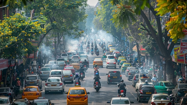 Crowded scene  indian city