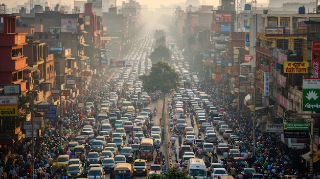 Crowded scene  indian city