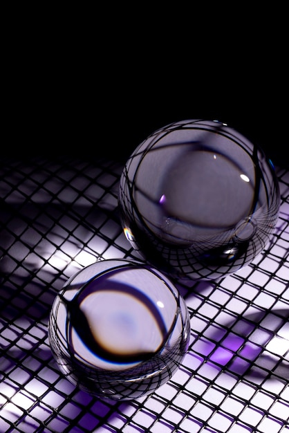 Free Photo crystal balls with purple background