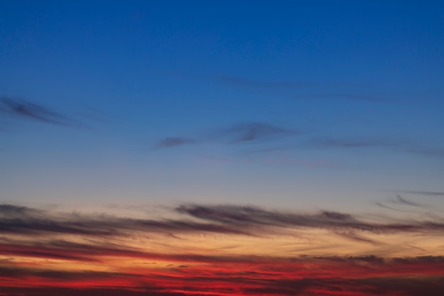 Crystal clear sky with small clouds