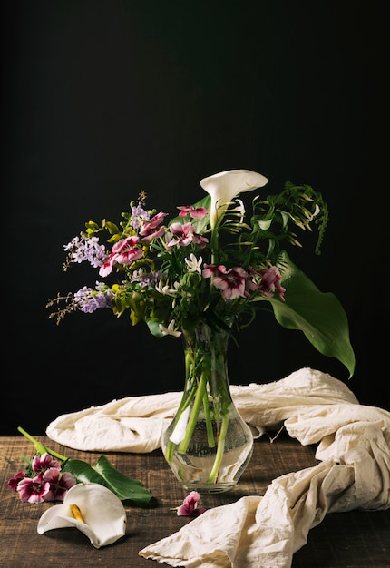 Crystal vase with gorgeous bouquet