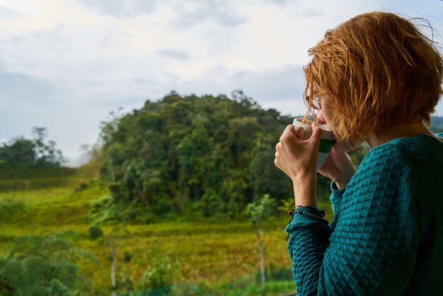 cup adult young adult tourist forest