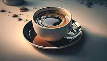 Free photo cup of black coffee isolated generative al