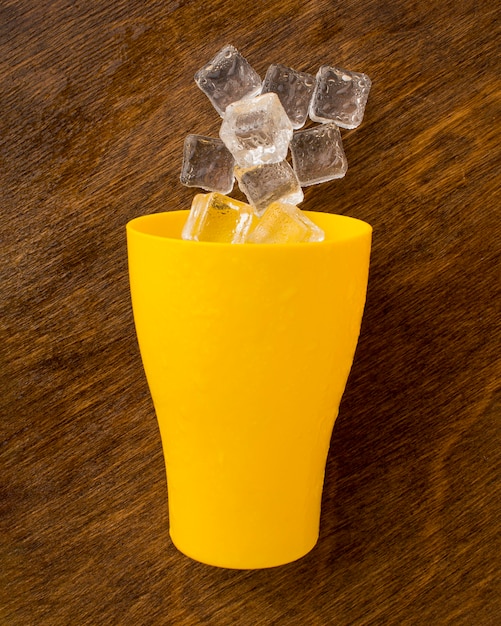 Free Photo cup filled with ice cubes