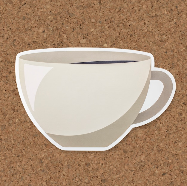 Free Photo a cup of hot drink icon isolated