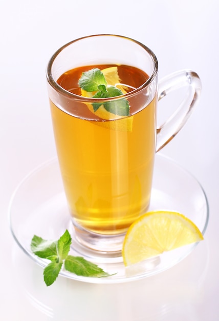 Cup of hot mint tea