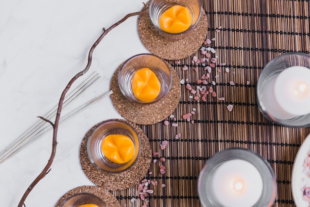 Free Photo cup with aromatic candles