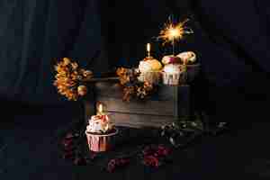 Free photo cupcake still life