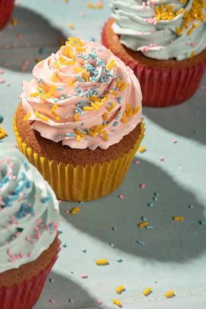 Cupcakes with glaze assortment