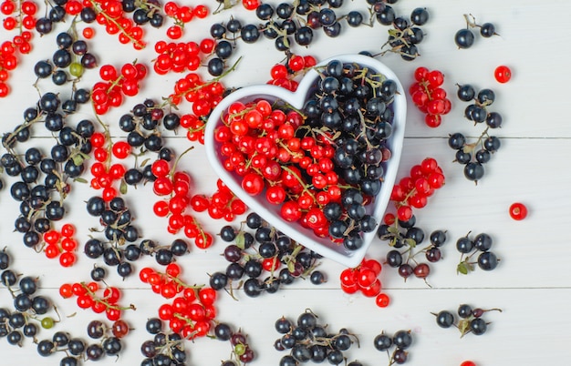 Free Photo currant berries in a white bowl on wood