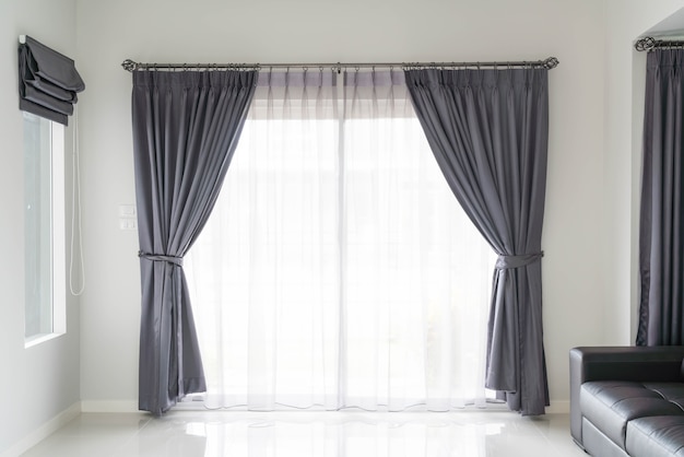 Free photo curtain with sunlight