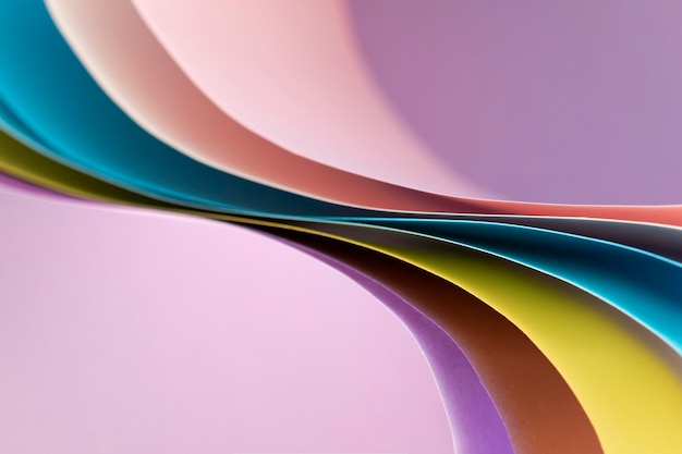 Free photo curved abstract layers of colored papers