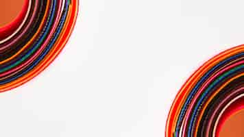 Free photo curved colorful ribbon design on white background