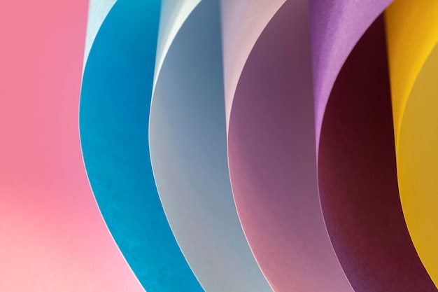 Free photo curved layers of colored papers