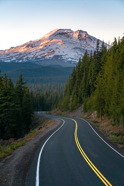 curvy road in mountain landscape