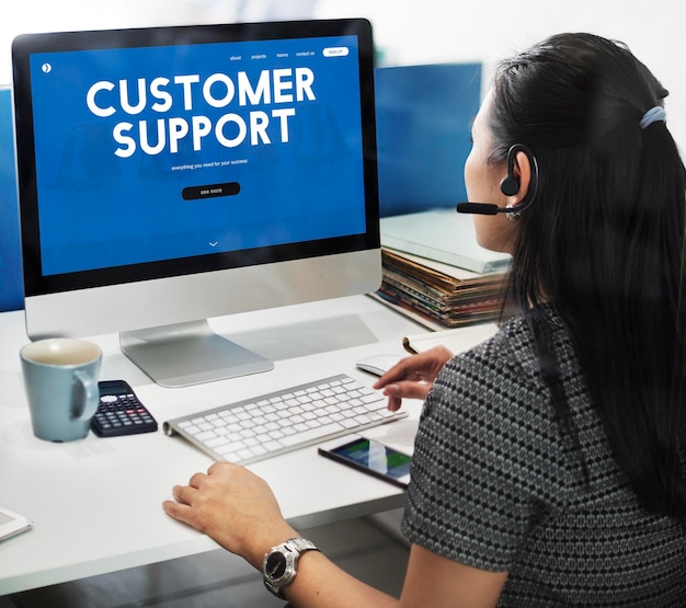 Free photo customer care webpage interface word