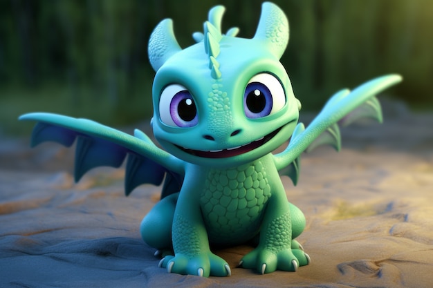 Free Photo cute 3d dragon