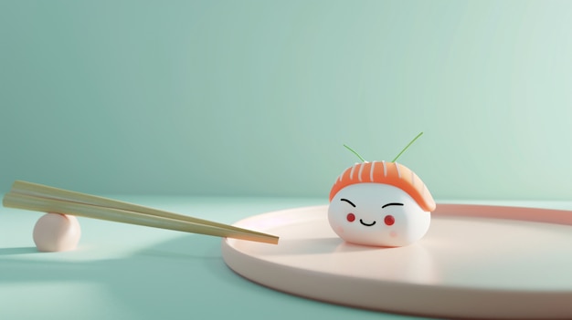 Cute 3d sushi with face