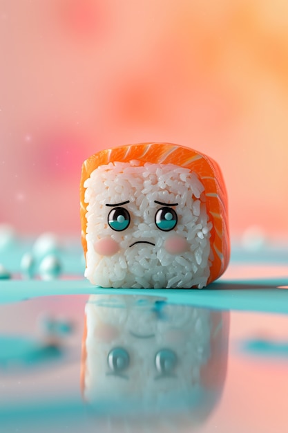 Cute 3d sushi with face