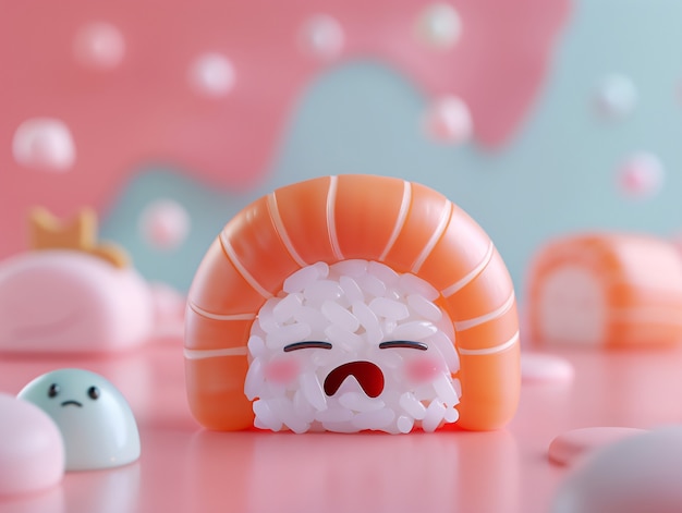 Cute 3d sushi with face