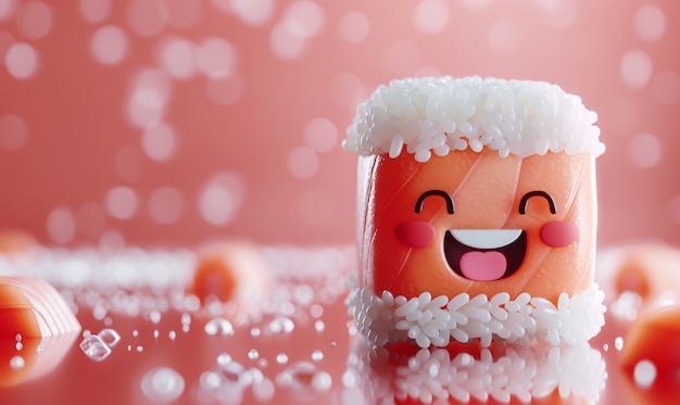 Cute 3d sushi with face