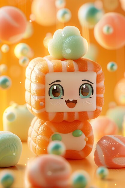 Cute 3d sushi with face