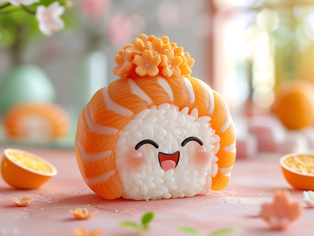 Cute 3d sushi with face