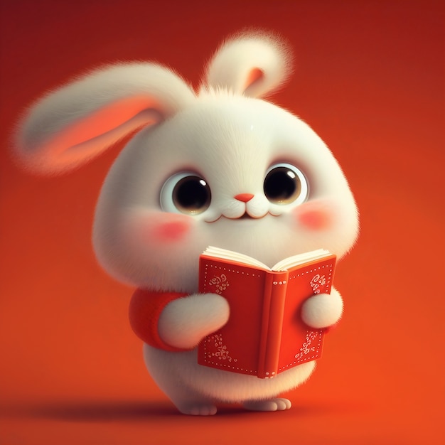 Free photo cute ai generated cartoon bunny