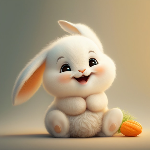 Cute ai generated cartoon bunny