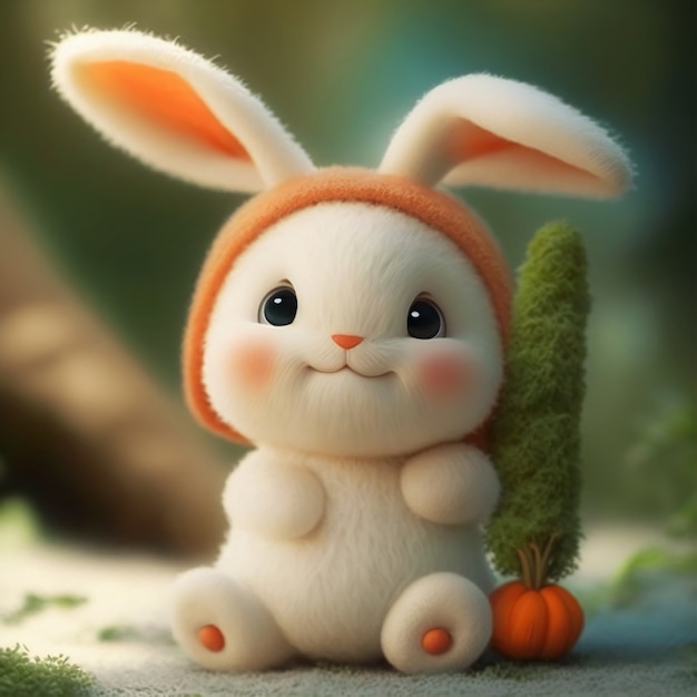 Cute ai generated cartoon bunny