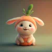 Free photo cute ai generated cartoon bunny