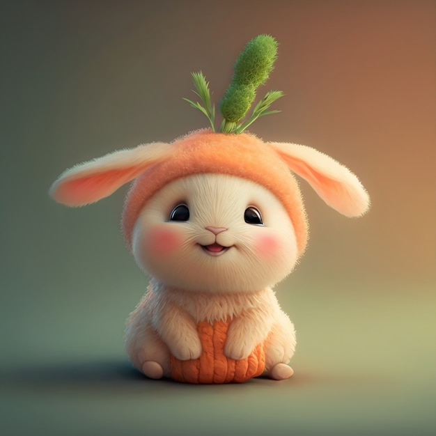 Cute ai generated cartoon bunny