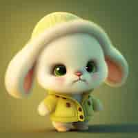 Free photo cute ai generated cartoon bunny