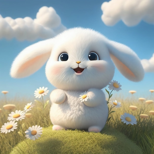 Free photo cute ai generated cartoon bunny