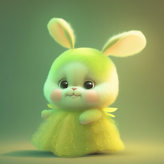 Cute ai generated cartoon bunny