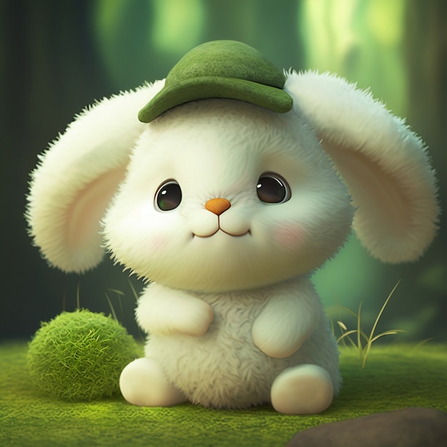 Cute ai generated cartoon bunny