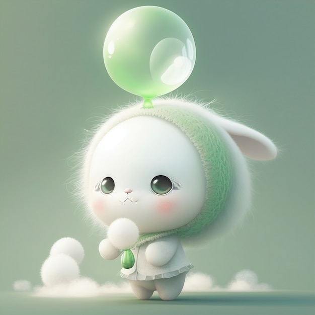 Free photo cute ai generated cartoon bunny