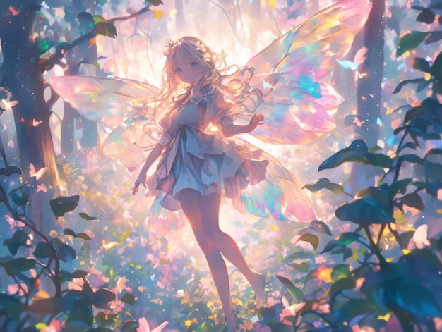 Free photo cute anime fairy girl