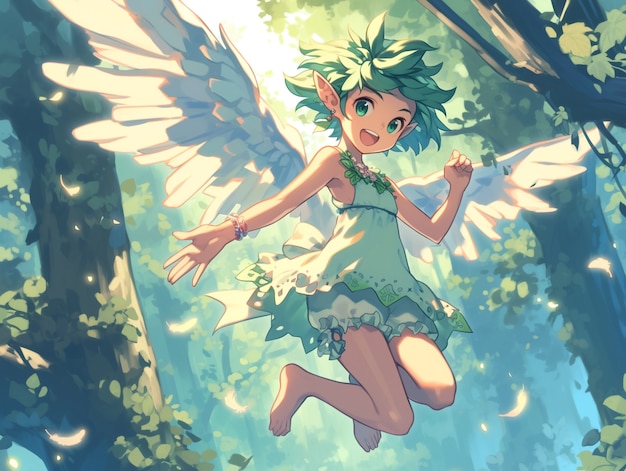 Free photo cute anime fairy girl