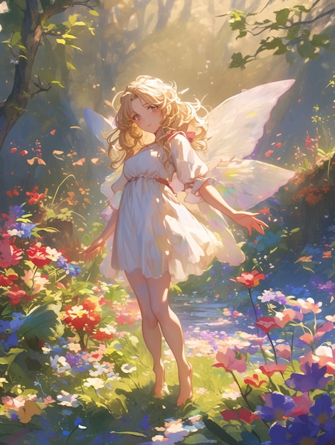 Free photo cute anime fairy girl