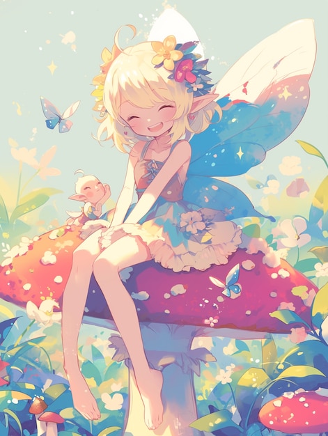 Free photo cute anime fairy girl