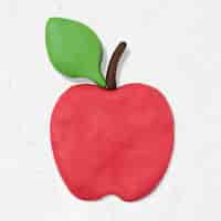 Free photo cute apple clay fruit handmade creative art graphic