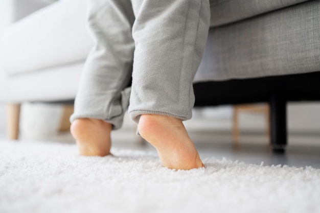 Free photo cute baby going for their first steps