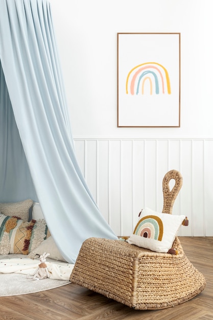 Free Photo cute and bright kids play room