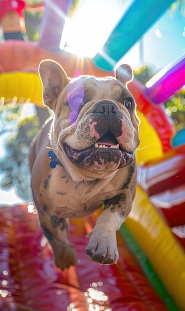 Free photo cute bulldog lifestyle