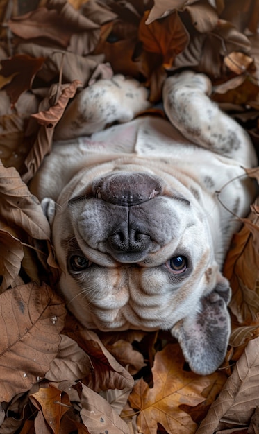 Free photo cute bulldog lifestyle