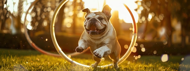 Free Photo cute bulldog lifestyle