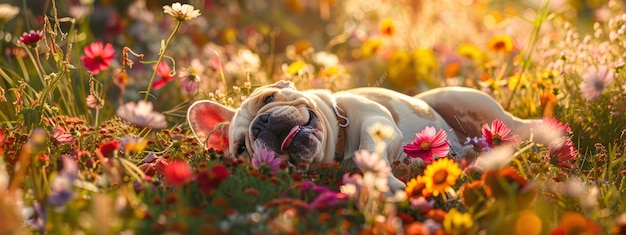 Free photo cute bulldog lifestyle